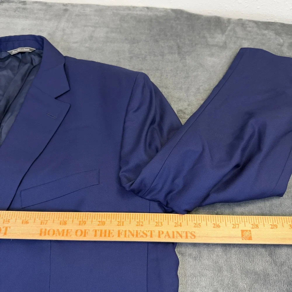 Jack Victor Luxury Collection Blazer Mens 48 Regular Blue Wool Italian Fabric